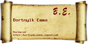 Bortnyik Emma névjegykártya