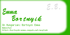 emma bortnyik business card